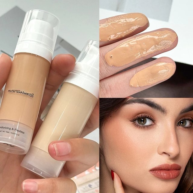 15ml Full Coverage Liquid Foundation,Foundation Effective Concealer Waterproof Sweat-resistant Makeup Professional Cosmetics