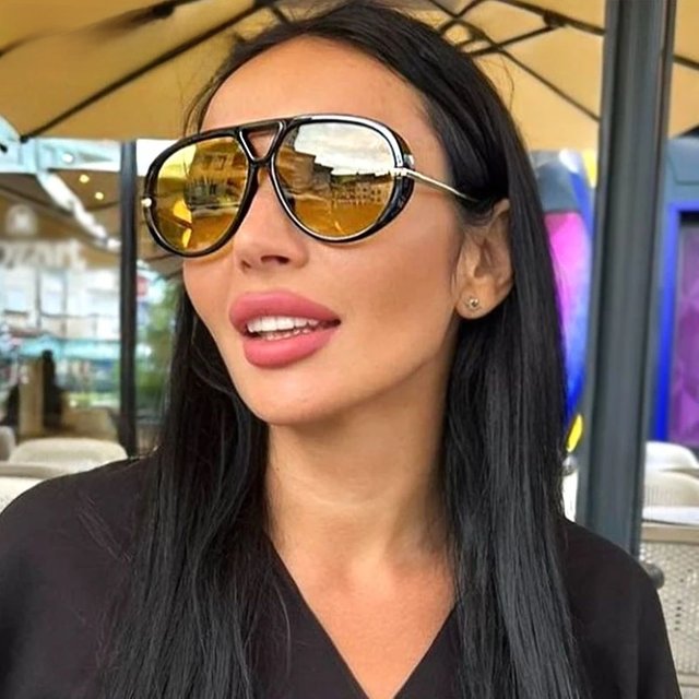 Oval Large FrameSunglasses Lady Stylish Outdoors Casual UV Protection Sunscreen Suneyeglass TRAVEL Vacation UV400 #300864