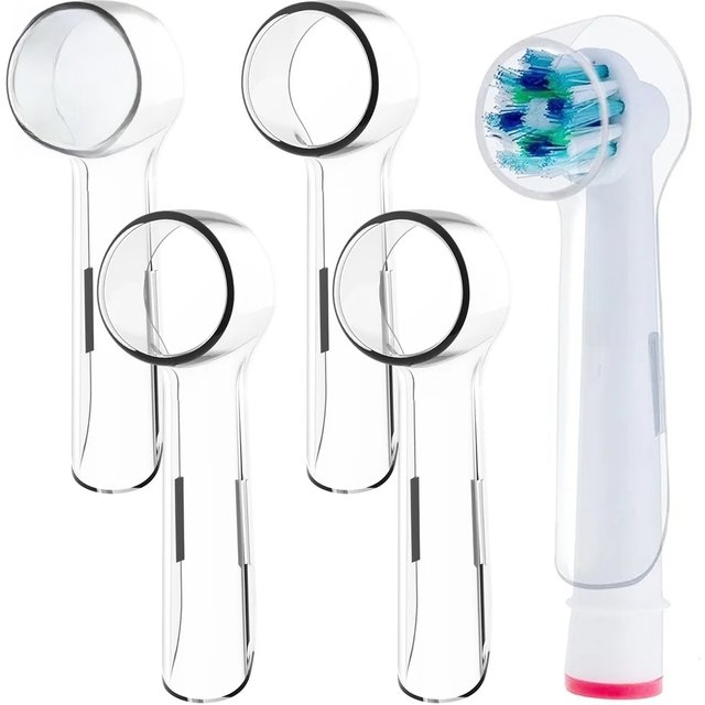 4 Pcs Compatible with Oral B Electric Toothbrush Heads Dustproof Covers, Rounded Brush Head Protective Cap for Storage & Travel