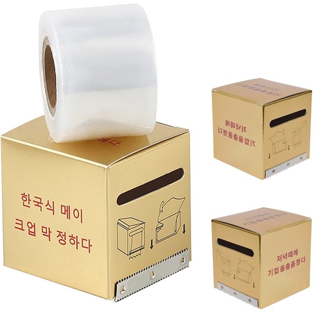 1/2 Roll Tattoo Film Wrap Clear Cover Plastic Wrap 4mm*200m For Eyebrow Eyelashes Extension Lip Cleaning Transparent Makeup Tool