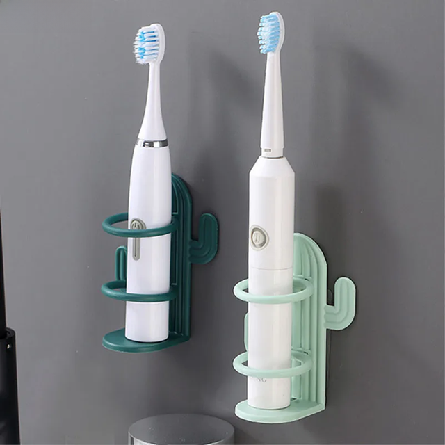 Cactus Wall-Mounted Electric Toothbrush Holder Punch-Free Razor Holder Storage Shelf Organizer Bathroom Accessories