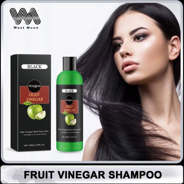 Fruit Vinegar Hair Dye Shampoo 2 in 1 Covering White Hair Anti-Loss Refresh Oil Control Cleaning Scalp Fast Black Hair Dye Cream
