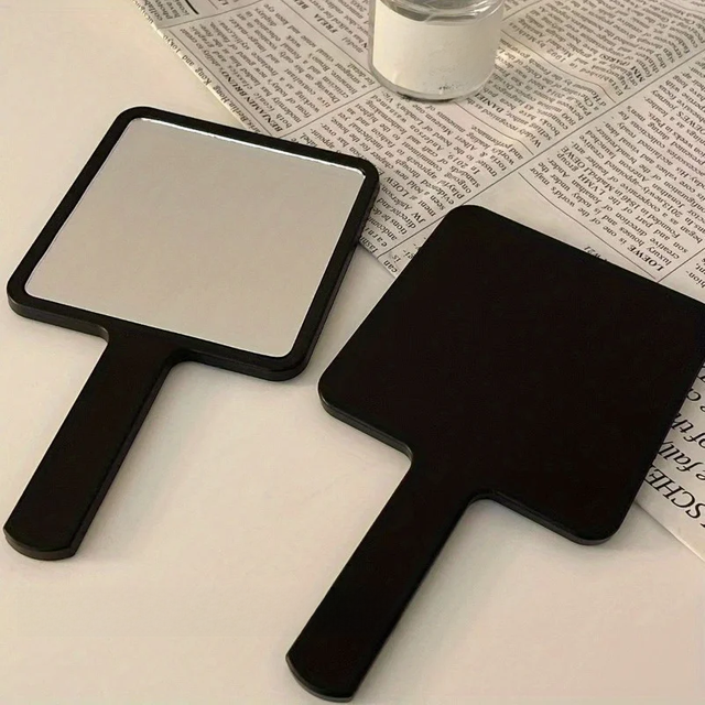 Portable Travel Makeup Mirror with Handle - Polished Plastic Frame, Dresser Mount, Unscented, Cartoon Theme - Perfect Gift for W