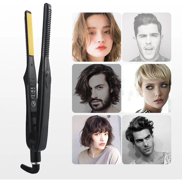 3/10 Pencil Flat Iron Mini Hair Straightener Fast Heating Beard Straightening Iron Small Flat Iron For Short Hair Straightener