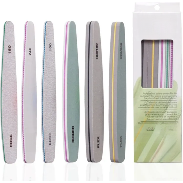 6Pcs/Box Nail Files Buffer Set Professional Sponge Polish Sanding Buffing Polishing File Block Washable Nail Care Manicure Tools