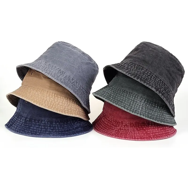 Unisex Solid Color Personality Bucket Hats Fishermen Caps Outdoor Casual Cap Sunscreen Hat