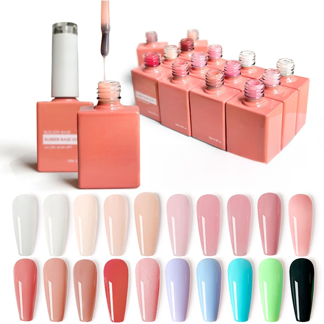 FZANEST Rubber Base Builder Gel for Nails Milky White Gel Nail Polish 5 in 1 Multifunctional Nail Gel Self Leveling Base Gel