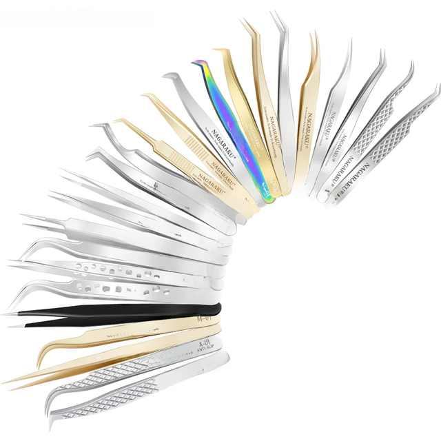 NAGARAKU Eyelash Extension Tweezers Makeup Stainless Steel Eyelash 3D accurate Clip