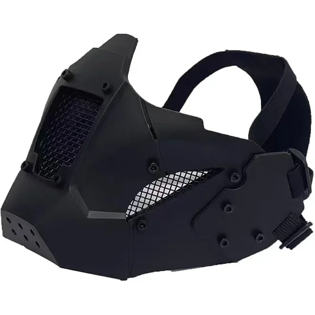 Cyberpunk Mask Mechanical Base/Iron Warrior Half Face Mask Personalized Cosplay Masks Mechanical Sci-fi Gear Fit for Hallowee