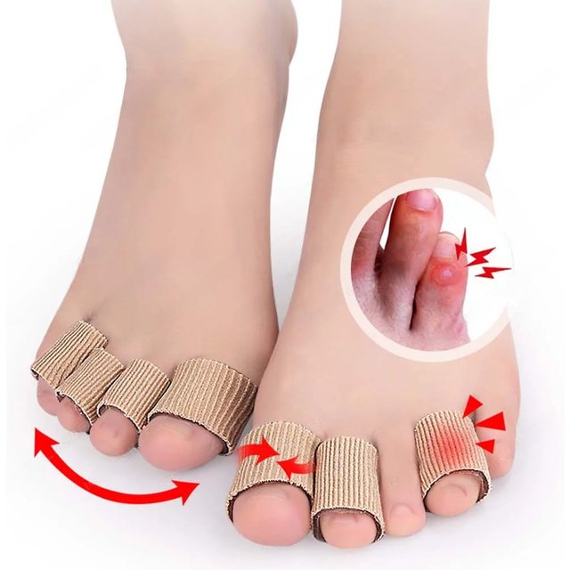 Fabric Silicone Toe Tube Gel Toe Protector Bandage For Corns, Blisters, Calluses, Hammer Toes Pain Relief Foot Care Sleeve Pads