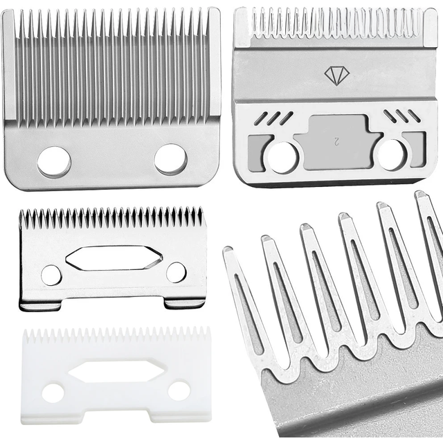 WAHFOX Groove Tooth Unique Design Pro 2 Holes Hair Trimmer Replacement Blades Set For Wahl Hair Clipper Fit Magic Clip