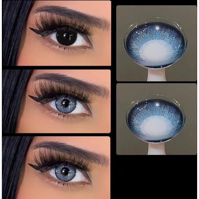 Bio-essence Yearly Colored Contact Lenses for Eyes Blue Eye DNA Gray Contact Blue Lenses Blue Lenses Fashion Makeup Lenses