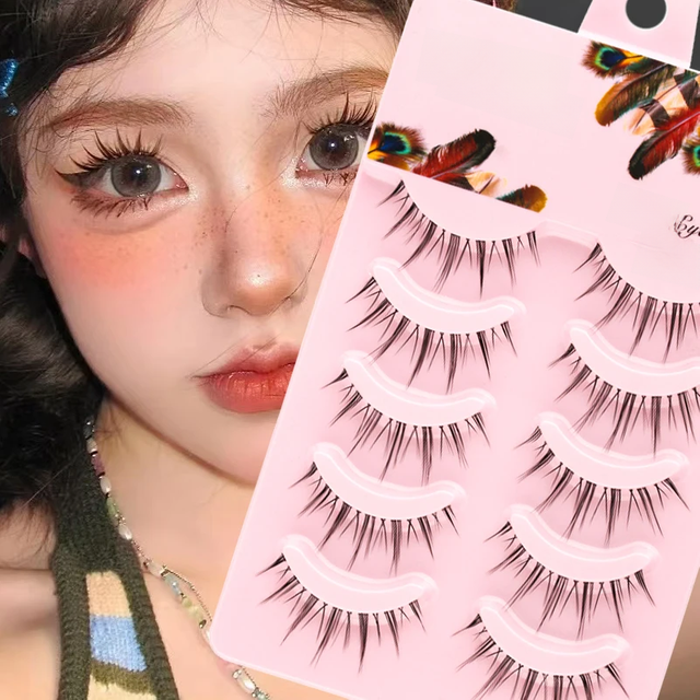 Eye Makeup Accessories 5 Pairs Set Natural False Eyelashes Manga Lashes 3D Faux Mink Lashes Soft Realistic Eyelash Extension