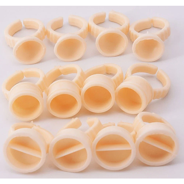 100pcs Disposable Silicone Tattoo Ink Rings Cup Permanent Makeup Pigment Holder Eyebrow Eyelash Extension Glue Divider Container