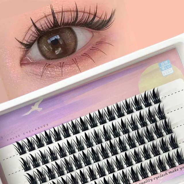 1 Box/80 Bunches Mink Eyelashes Natural 3D Russian Individual DIY Eyelash Extension Eyelash Cluster Makeup Tool Lashes Wholesale