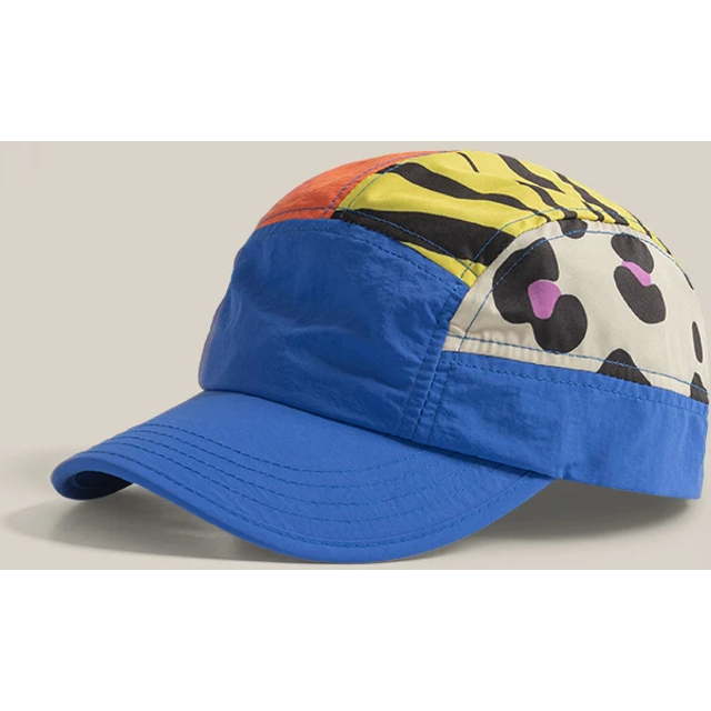 American Retro Leopard Print Splicing Baseball Caps for women Summer Outdoor Leisure Sunscreen Niche Quick-drying Men's Hat