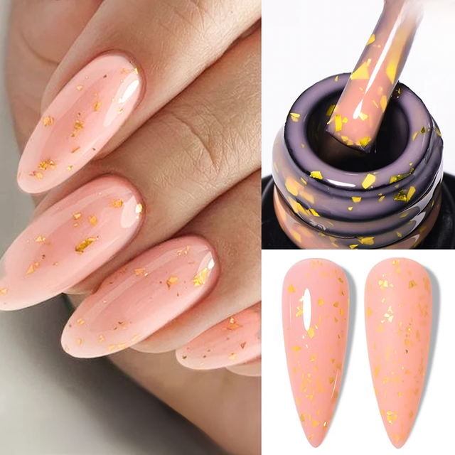 Glitter Foil Nail Extension Gel Quick Extension Gel Nail Polish Pink Nails Semi Permanent Construction Gel For Nail Extensions