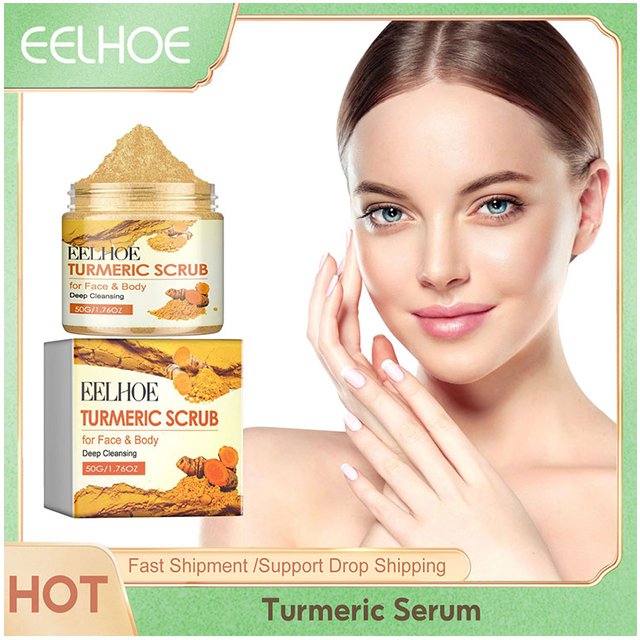 50g Turmeric Scrub for Face and Body Skin Rejuvenating Anti A-cne Brighten Skin Tone Soften Skin Exfoliating Face Care Scrub