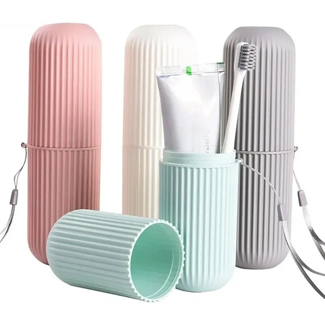 1/2pcs Portable Toothbrush Cup Bathroom Toothpaste Holder Storage Case Box Organizer Travel Toiletries Storage Cup
