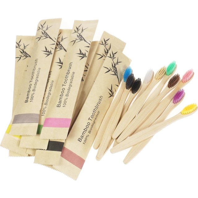 20Pcs New Organic Children's Bamboo Toothbrush ten Colors Soft Fibre Bristles Biodegradable Handle Eco Friendly Kids Toothbrushe