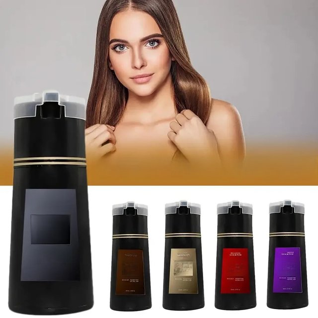 Nova Hair Dyeing 3-in-1 Hair Care Shampoo Natural Fast White Hair Dyed Black Hair Dye Lasting Convenience Men Women Hair Care
