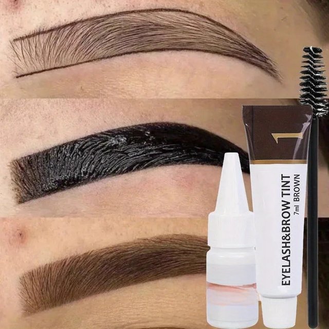 2 in 1 Eyelash and Eyebrow Tinting Kit, Professional Beauty Makeup Tool for Eyebrow and Eyelash Coloring, Suitable for Daily