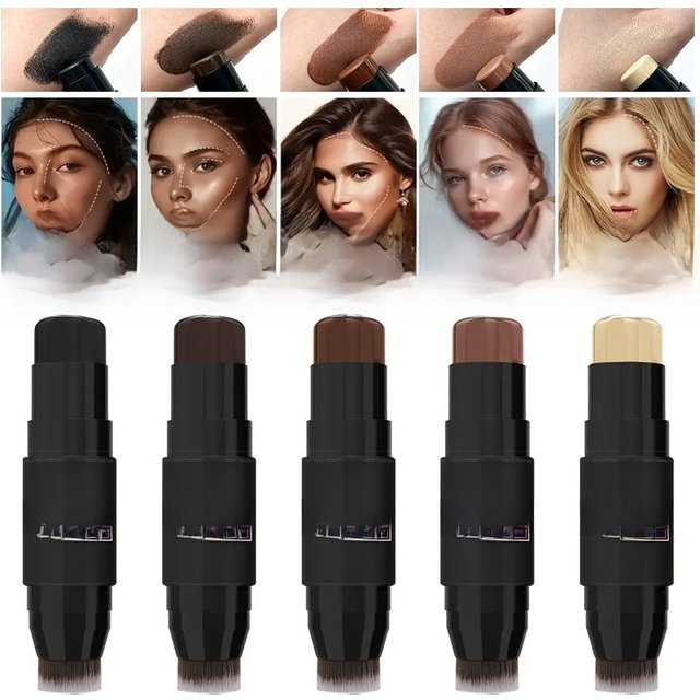 1pc Hairline Filling Cream Stick,Waterproof Matte Finish, Enhances Coverage,for Gray Roots & Thinning Hair Concealer with Brush