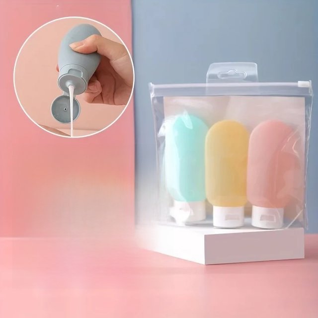 3PCS Travel Dispenser Bottle Shampoo Shower Gel Press Type Large Capacity Cosmetic Lotion Hand Soap Dispenser Bottle