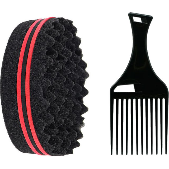 Hair Brush Sponge Barber Oval Double Side Magic Twist Hair Brush Breathable Perm Styling Brush Salon Curl Brush for Hair Styling