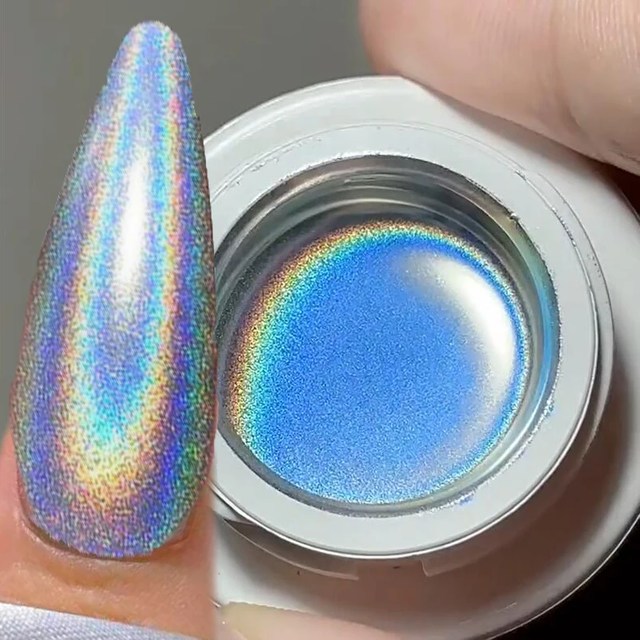 1Box Laser Metallic Silver Painting Gel Nail Polish 5ml Holographic Chrome Mirror Glitter Effect SoakOff Manicure DrawingVarnish
