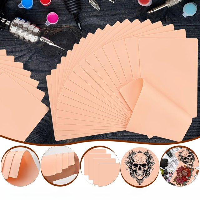 20/10/5/3/1PCS Tattoo Practice Skin Blank Fake Tattoo Skin Synthetic Leather for Permanent Makeup Tattoo Beginner Exercise Tool