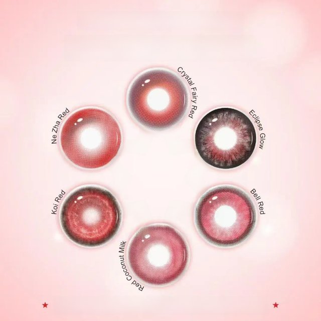 DUOXIU 1Pair Cosplay Color Contact Lenses for Eyes Yearly Colored Lenses Red Lenses Eye Lenses Halloween Contact Y2K Make Up