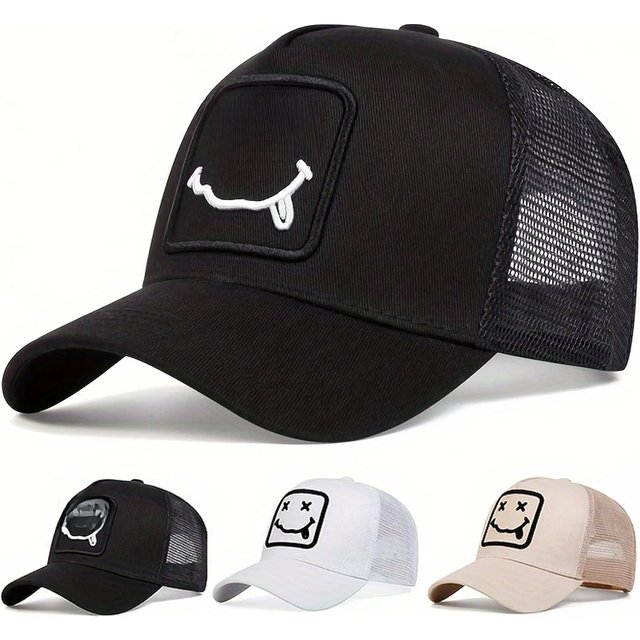 Unisex XX Tongue Sticking Embroidery Baseball Net Caps Spring Summer Outdoor Adjustable Casual Hats Sunscreen Hat