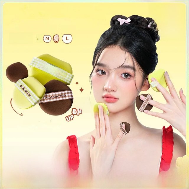 MOTONEOZEN 4pcs Makeup Blender Puffs Soft Smooth Powder Liquid Foundation Concealer Cosmetic Sponge Applicator Tool Dry Wet Use