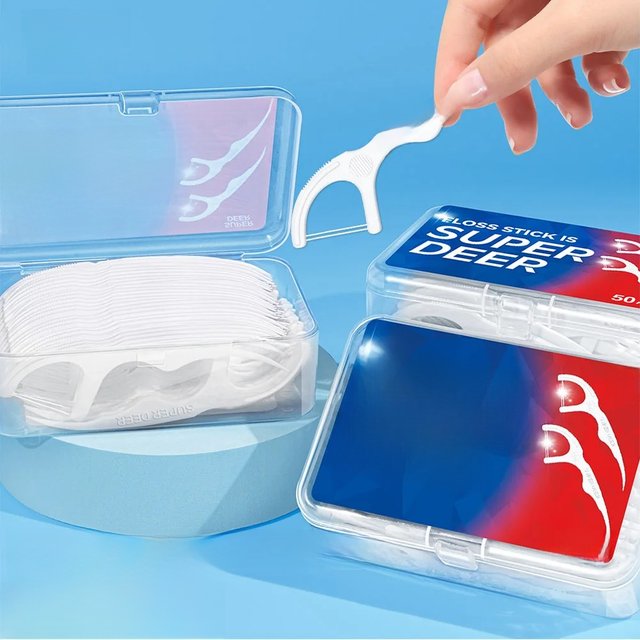 150pcs Super Deer Dental Floss Plastic Toothpicks-Disposable Cleaning between Teeth-Separate Box-Oral Care