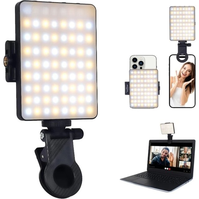 Mobile Phone Fill Light Rechargeable 3 Modes Adjustable Brightness LED Lamp Clip On For Mobile Phone Make Up Computer Fill Light