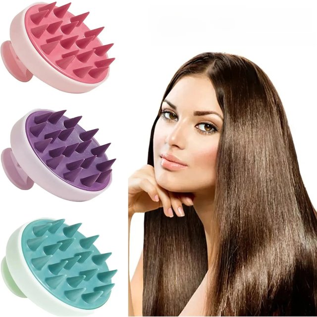Silicone Shampoo Brush Head Scalp Massage Brush Hair Washing Comb Hair Massager Body Bath Shower Brush Salon Hairdressing Tools