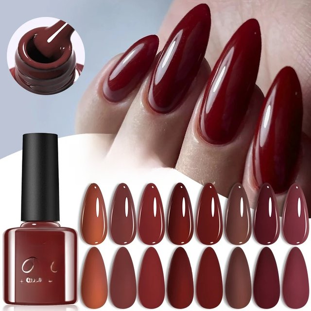 LILYCUTE 7ml Ancora Red Gel Nail Polish Autumn Winter Varnis Semi Permanent UV Gel Nail Supplies Soak off UV LED Gel for Nails