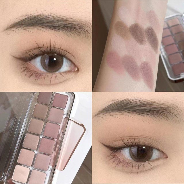 This 12-Color Eyeshadow Palette Features Earth-Toned Shimmer and Matte Effects, Perfect for Everyday Use and a Must-Have for Beg