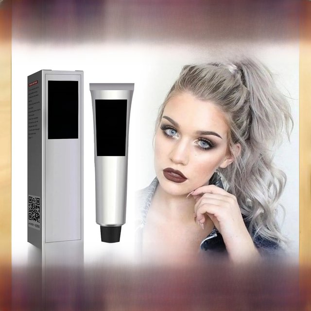 Silver Gray Hair Dye Punk Style Unisex Smoky Long Lasting Coloring Hair Care and Styling Natural Gray Hair Dye Color Cream 100ml