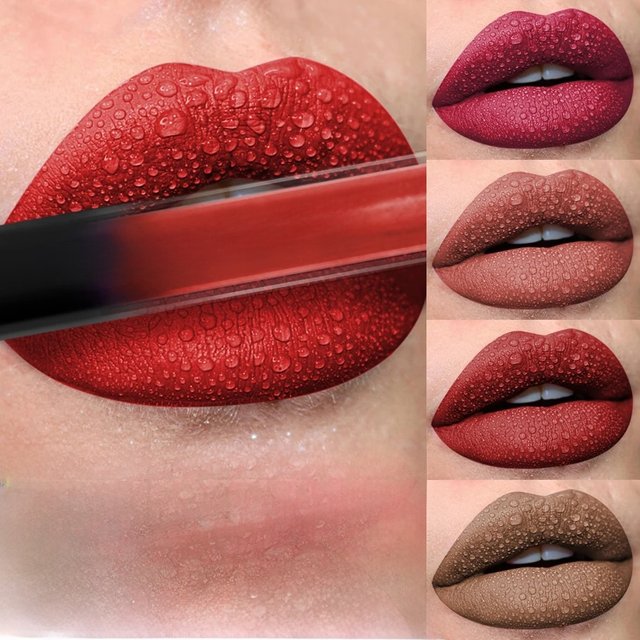 19 Colors Matte Velvet Lip Gloss Waterproof Liquid Lipstick Nude Black Lips Tint Makeup Lip Glaze Cosmetics Red Lip Stain Beauty