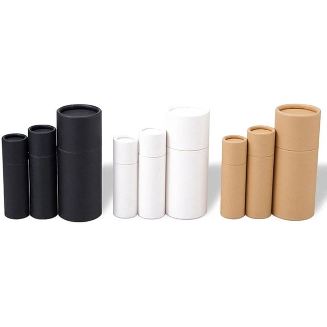 5pcs Kraft Paper Push Up Tubes Biodegradable Cardboard Cosmetic Cylindrical Packaging Lip Balm Deodorant Container Cosmetic Box