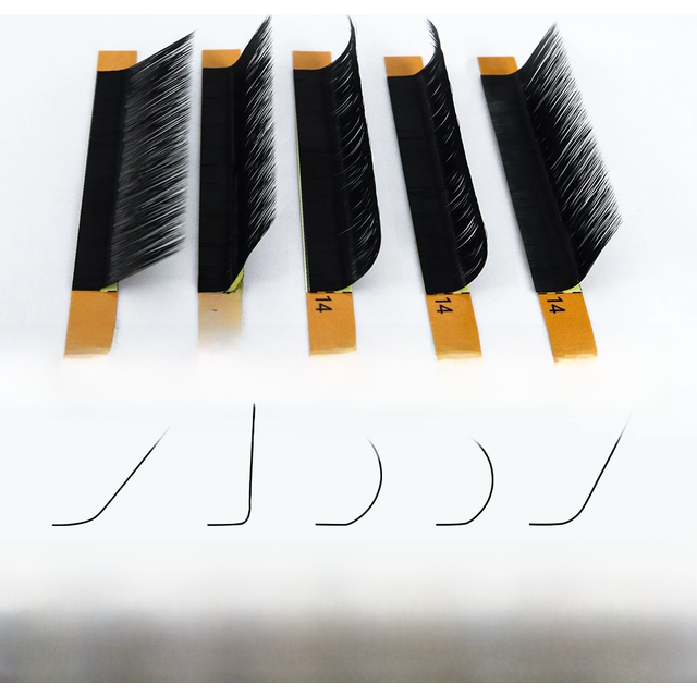 GLAMLASH L/L+/LC/LD/LU(M)/N curl 16Rows False Eyelash Extensions Mink Black Material 7-15mm Mixed Tray L curl Makeup Lashes
