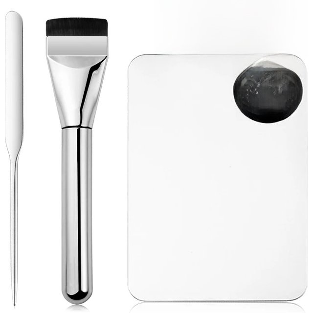 2pcs/3pcs One palette and one palette stick Foundation brush set Stainless Steel Foundation shovel facial makeup tool