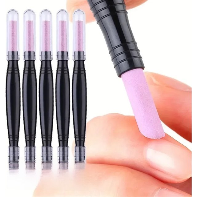 Dual-Ended Pumice Stone Nail Care Pen - Odorless Cuticle Remover & Dead Skin Trimmer for Hands, Feet & Nails