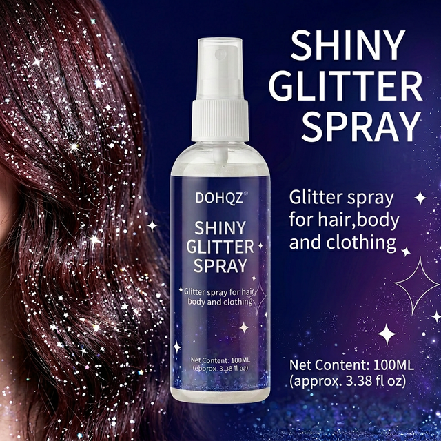 DOHQZ® SHINY GLITTER spray Facial Hair Costume Makeup Glitter Effect Spray Glitter Makeup Party Festival Decor Easy to Use