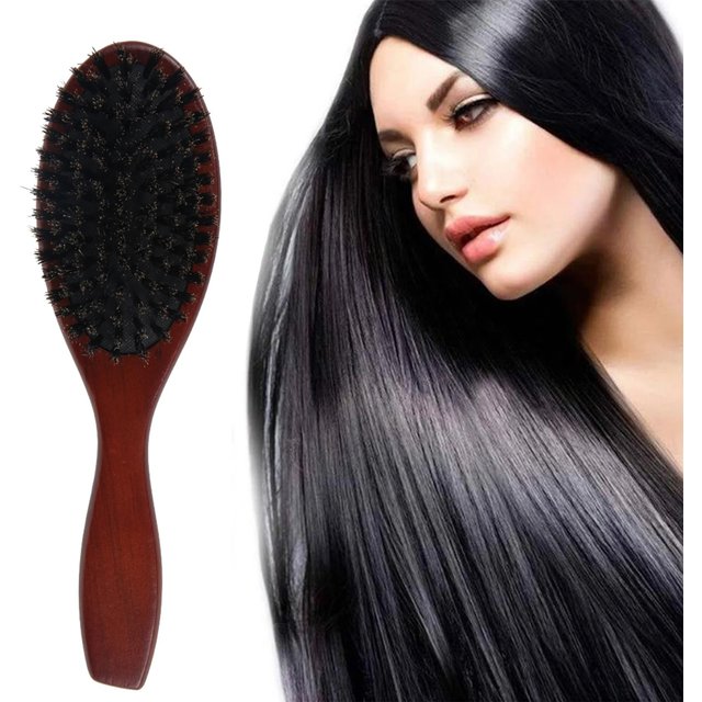 1/2/3Pcs Natural Boar Bristle Hair Brush Women Combs Professional Salon Teasing Back Hair Brushes Wooden Paddle Hairbrush