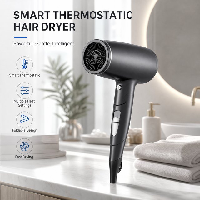 2000W UK Plug Folding Hair Dryer Smart Constant Temperature Blu-ray Anion Hair Care 230V Cold Hot Wind Adjustable Low Noise Portable Travel Hair Dryer Grey