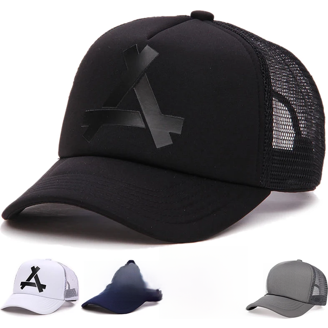 Unisex A- Letter Printing Baseball Net Caps Hip Hop Cap Spring and Summer Outdoor Adjustable Casual Hats Sunscreen Hat
