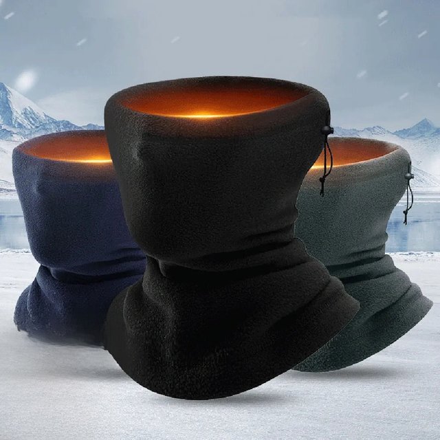 Motorcycle Face Mask Winter Warm Balaclava Motorcycle Half Face Mask Black Warm Fleece Neck Scarf Riding Biker Windproof